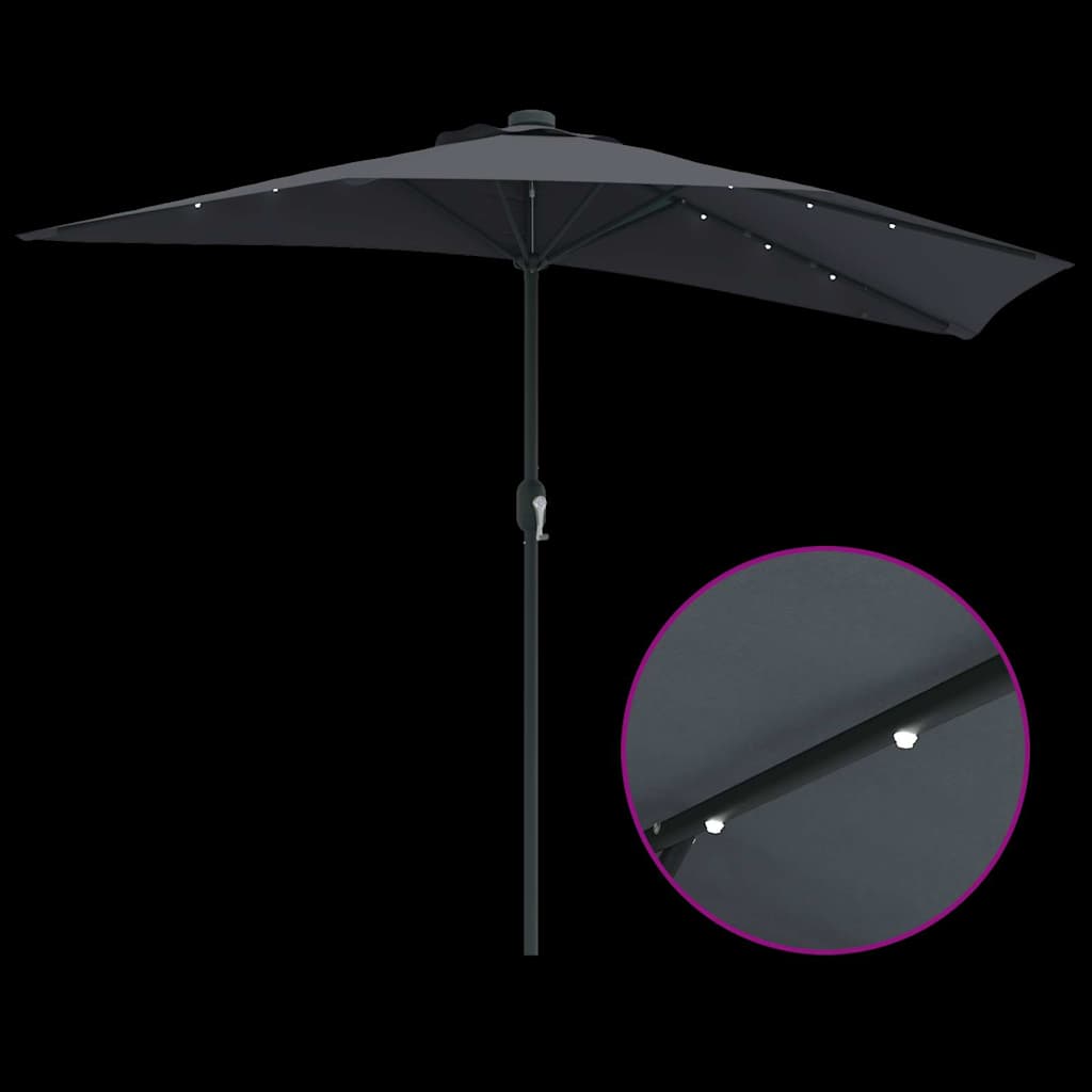 Vrtni suncobran Antracit 294 x 150 x 224 cm Poliester i čelik