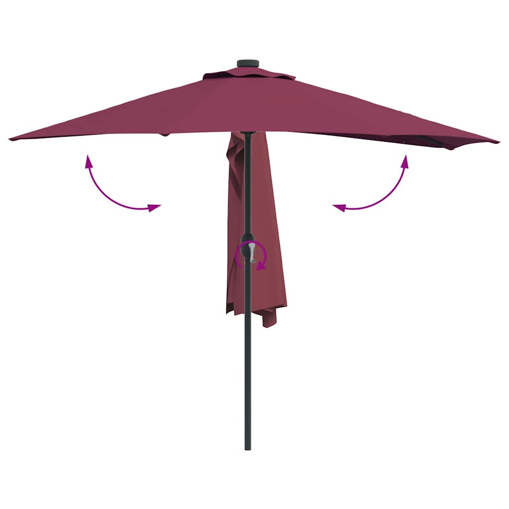 Vrtni suncobran Bordeaux Crvena 294 x 150 x 224 cm