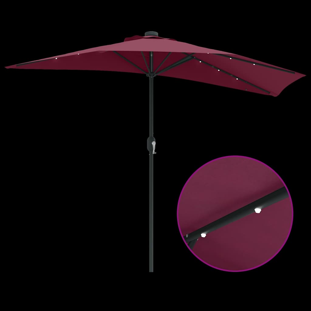 Vrtni suncobran Bordeaux Crvena 294 x 150 x 224 cm