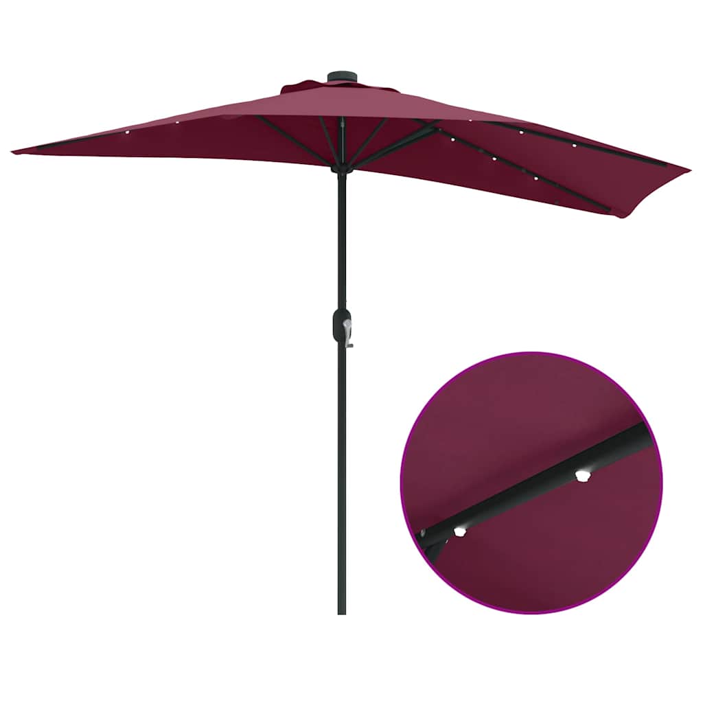 Vrtni suncobran Bordeaux Crvena 294 x 150 x 224 cm