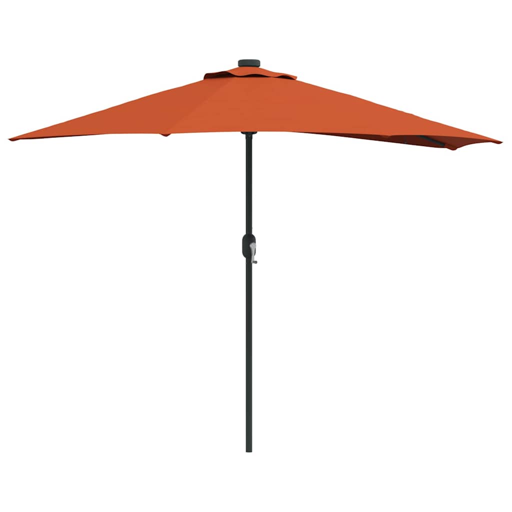 Vrtni suncobran Terakota 294 x 150 x 224 cm Poliester i čelik