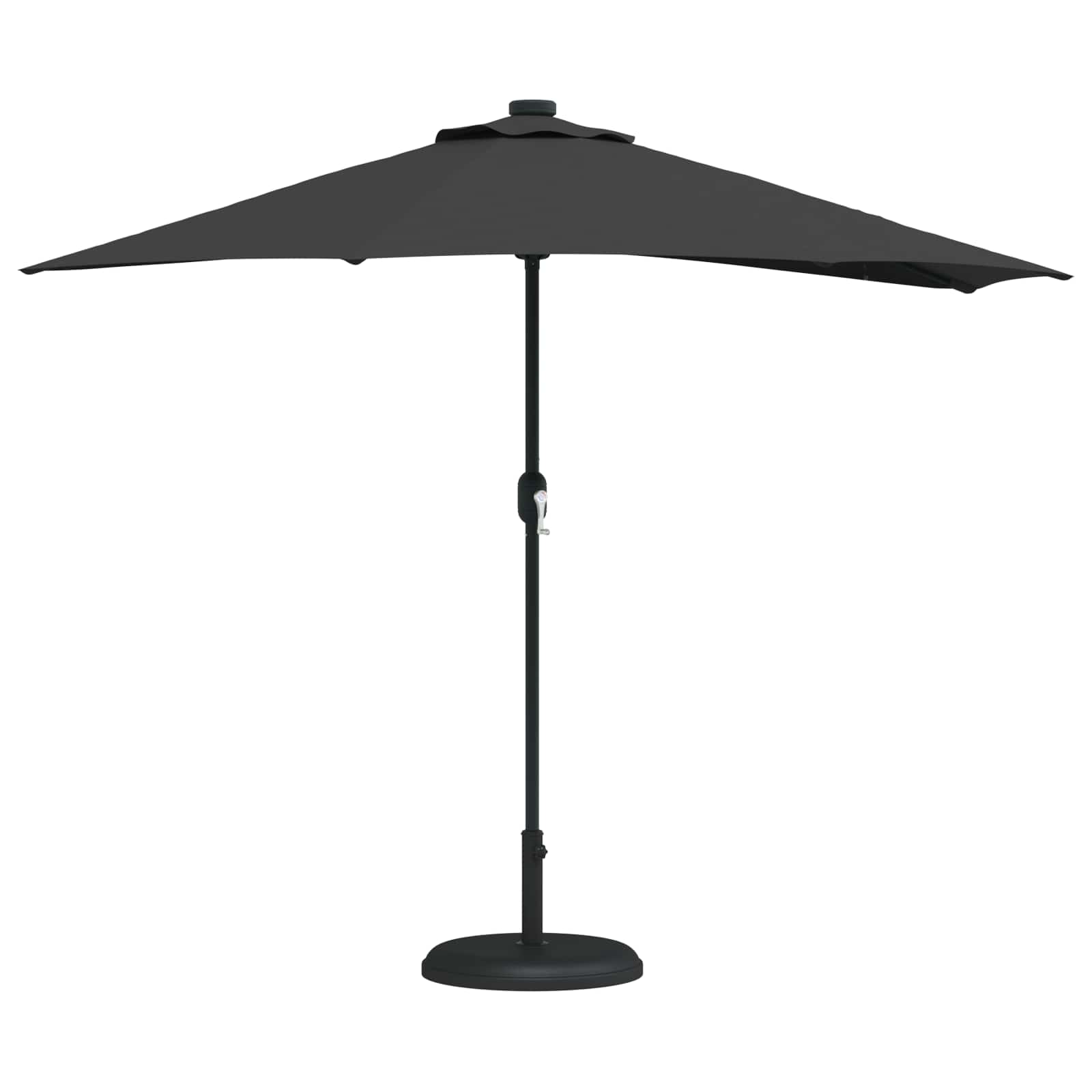 Vrtni suncobran Crna 294 x 150 x 224 cm Poliester i čelik