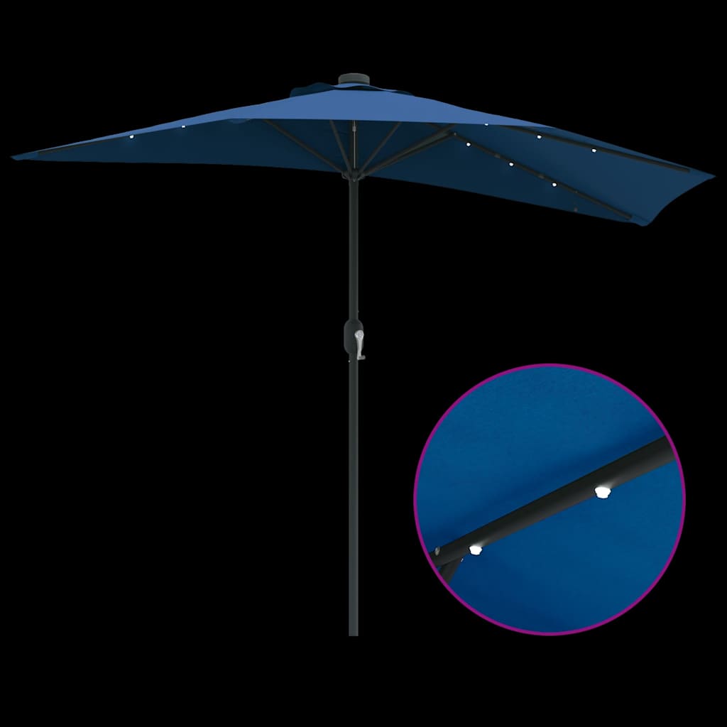 Vrtni suncobran Azurnoplava 294 x 150 x 224 cm