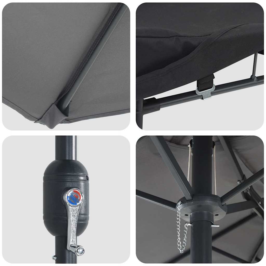 Vrtni suncobran Antracit 385 x 209 x 244 cm Poliester i čelik