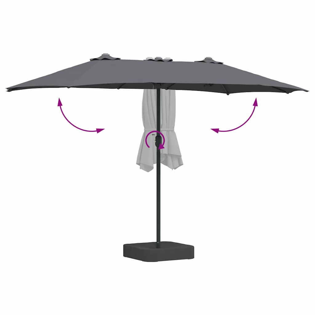 Vrtni suncobran Antracit 385 x 209 x 244 cm Poliester i čelik
