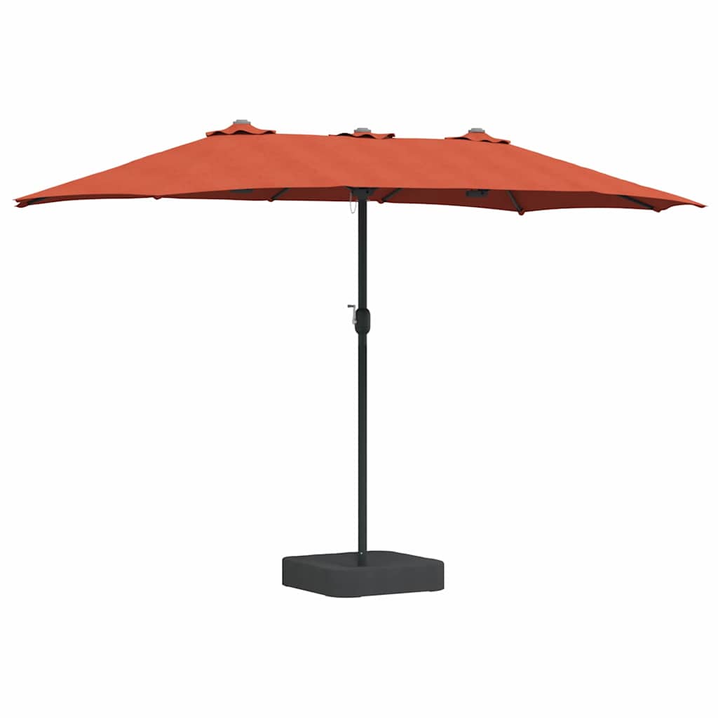 Vrtni suncobran Terakota 385 x 209 x 244 cm Poliester i čelik