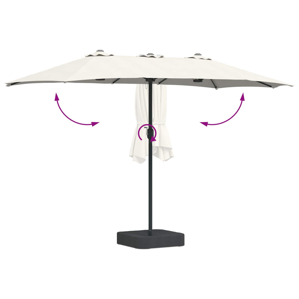 Vrtni suncobran Pijesak i antracit 385 x 209 x 244 cm Poliester