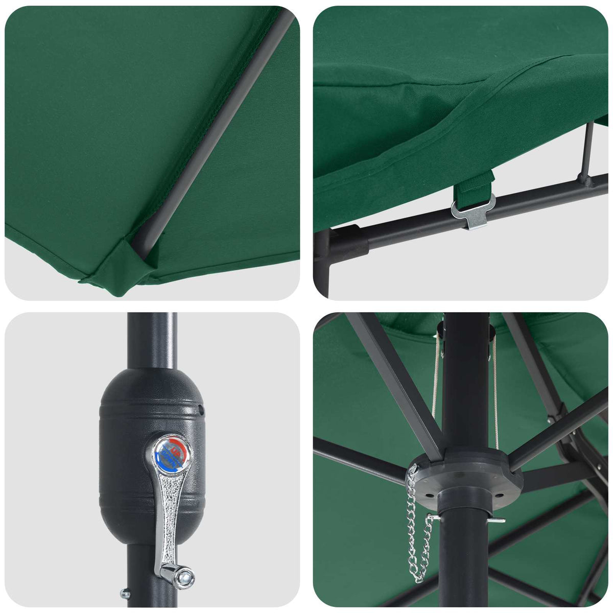 Vrtni suncobran Zelena 385 x 209 x 244 cm Poliester