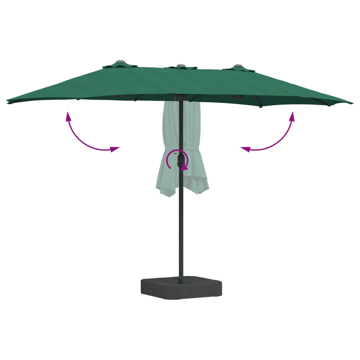 Vrtni suncobran Zelena 385 x 209 x 244 cm Poliester
