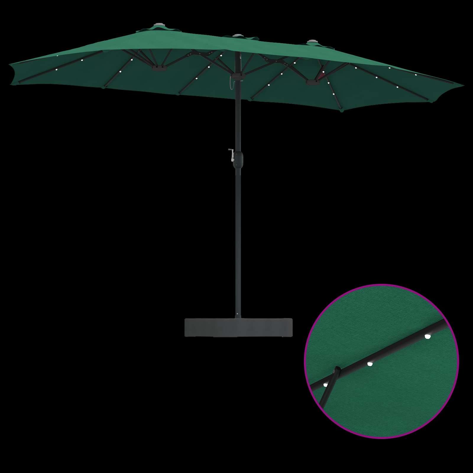 Vrtni suncobran Zelena 385 x 209 x 244 cm Poliester