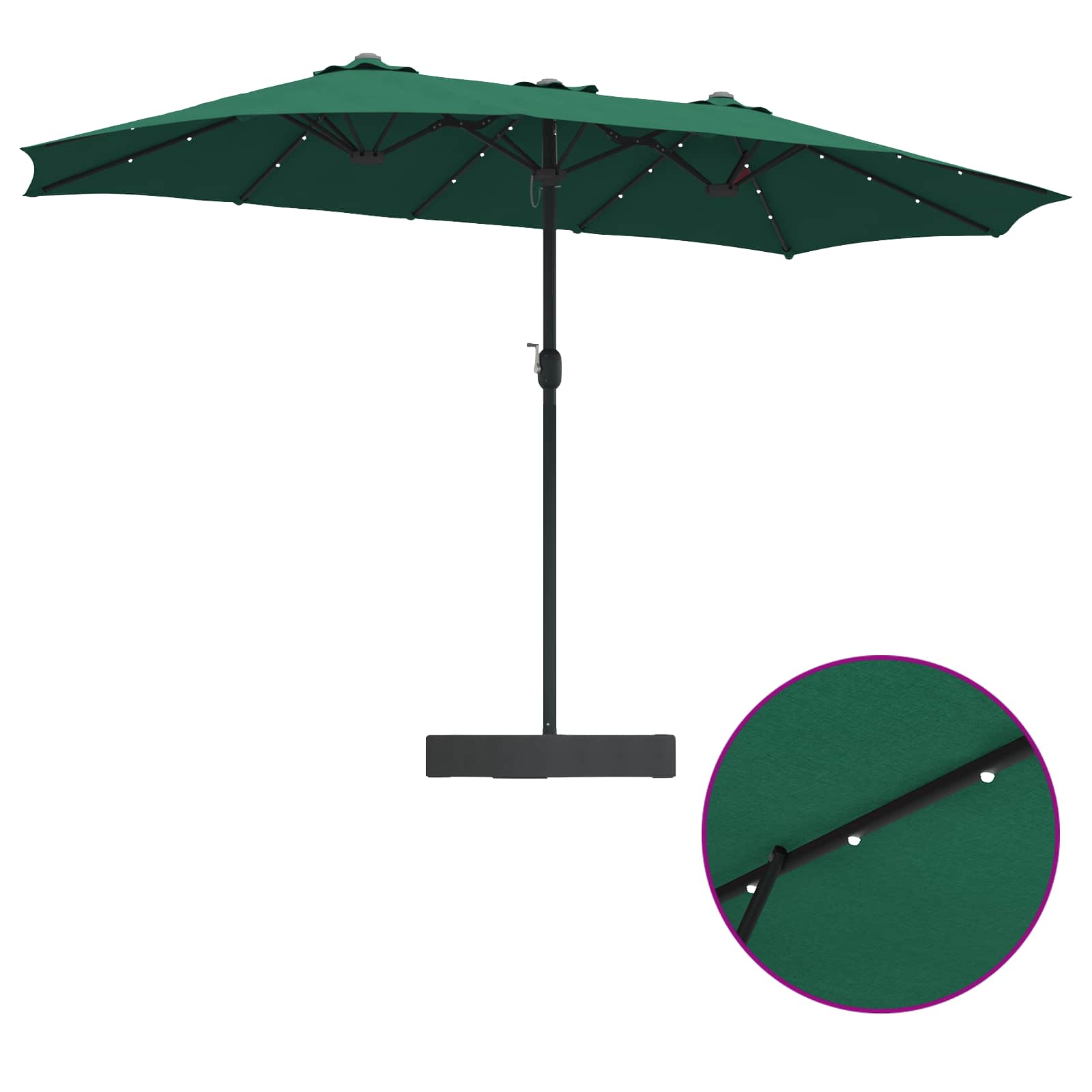 Vrtni suncobran Zelena 385 x 209 x 244 cm Poliester