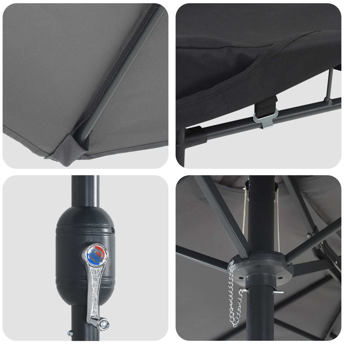 Vrtni suncobran Antracit 385 x 209 x 244 cm Poliester