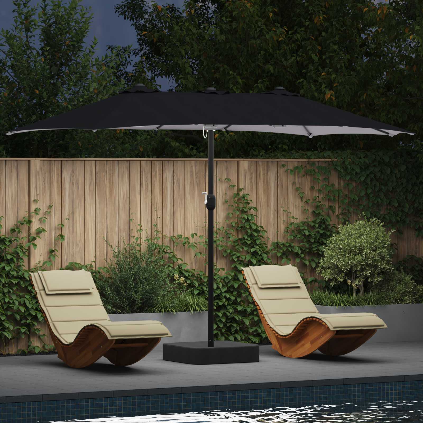 Vrtni suncobran Antracit 385 x 209 x 244 cm Poliester