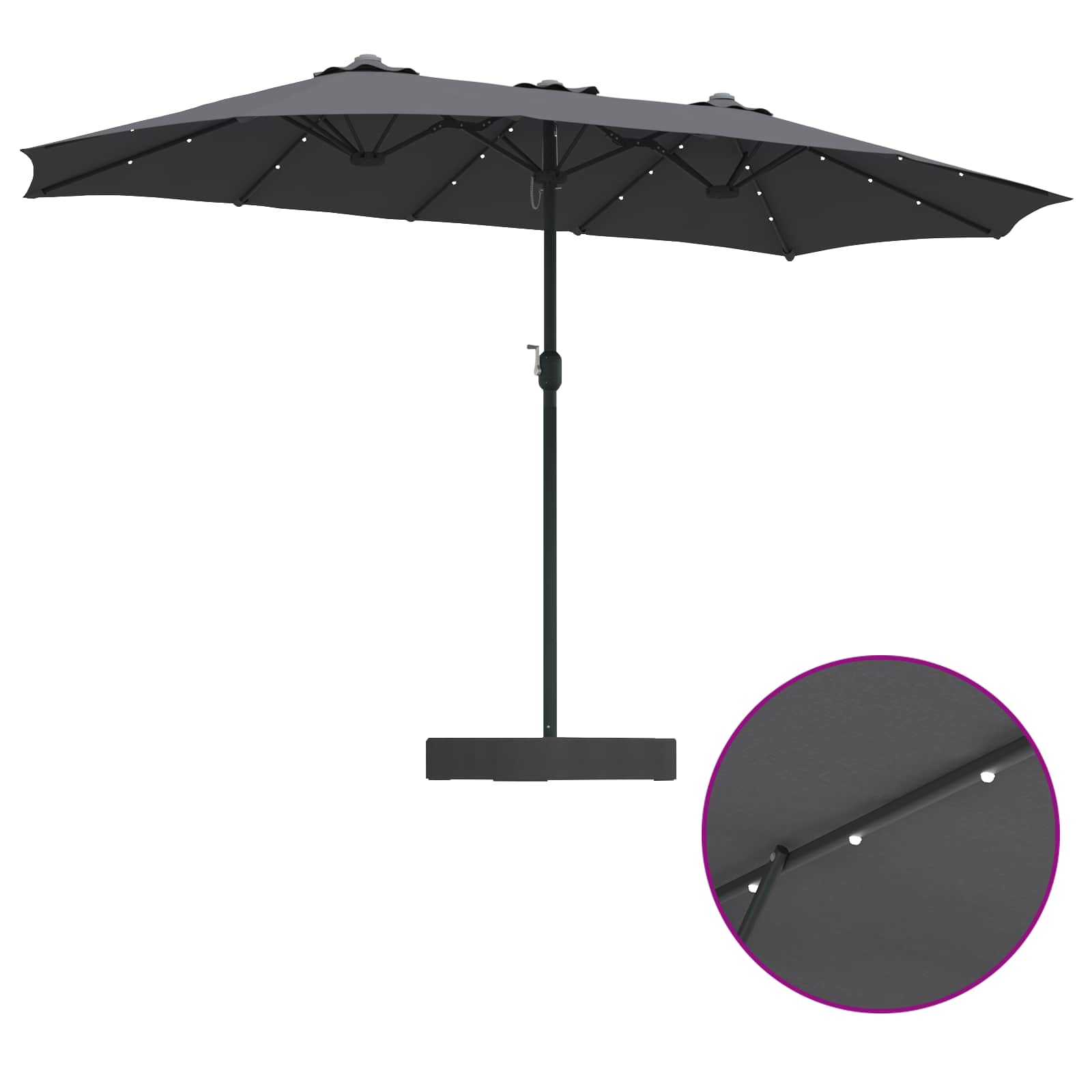 Vrtni suncobran Antracit 385 x 209 x 244 cm Poliester