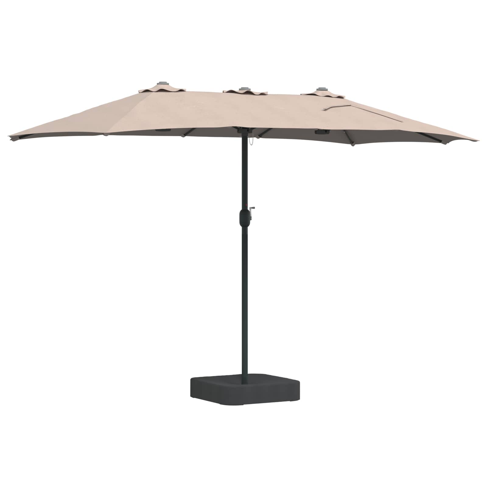 Vrtni suncobran Sivo-smeđa 385 x 209 x 244 cm Poliester