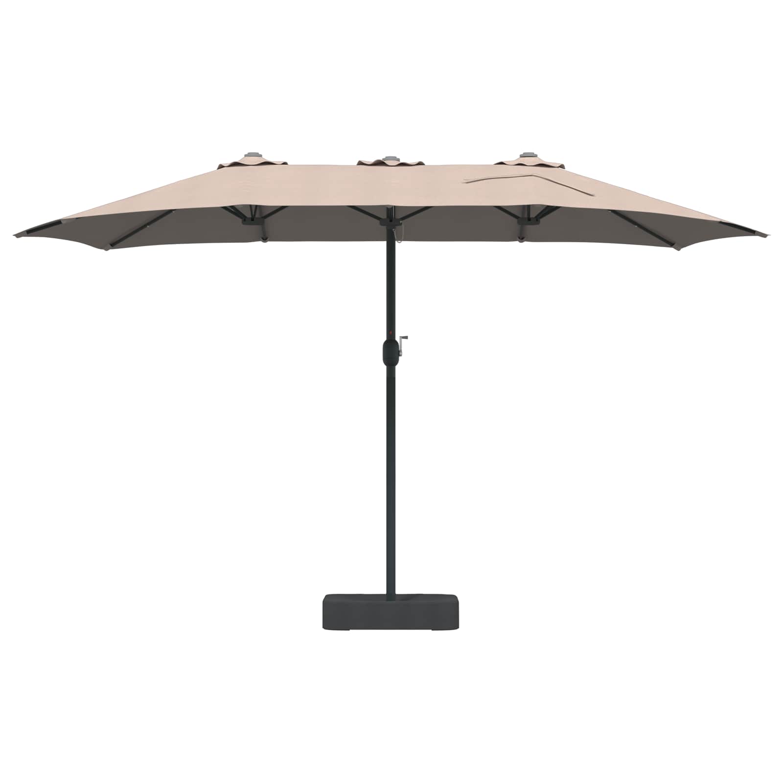 Vrtni suncobran Sivo-smeđa 385 x 209 x 244 cm Poliester