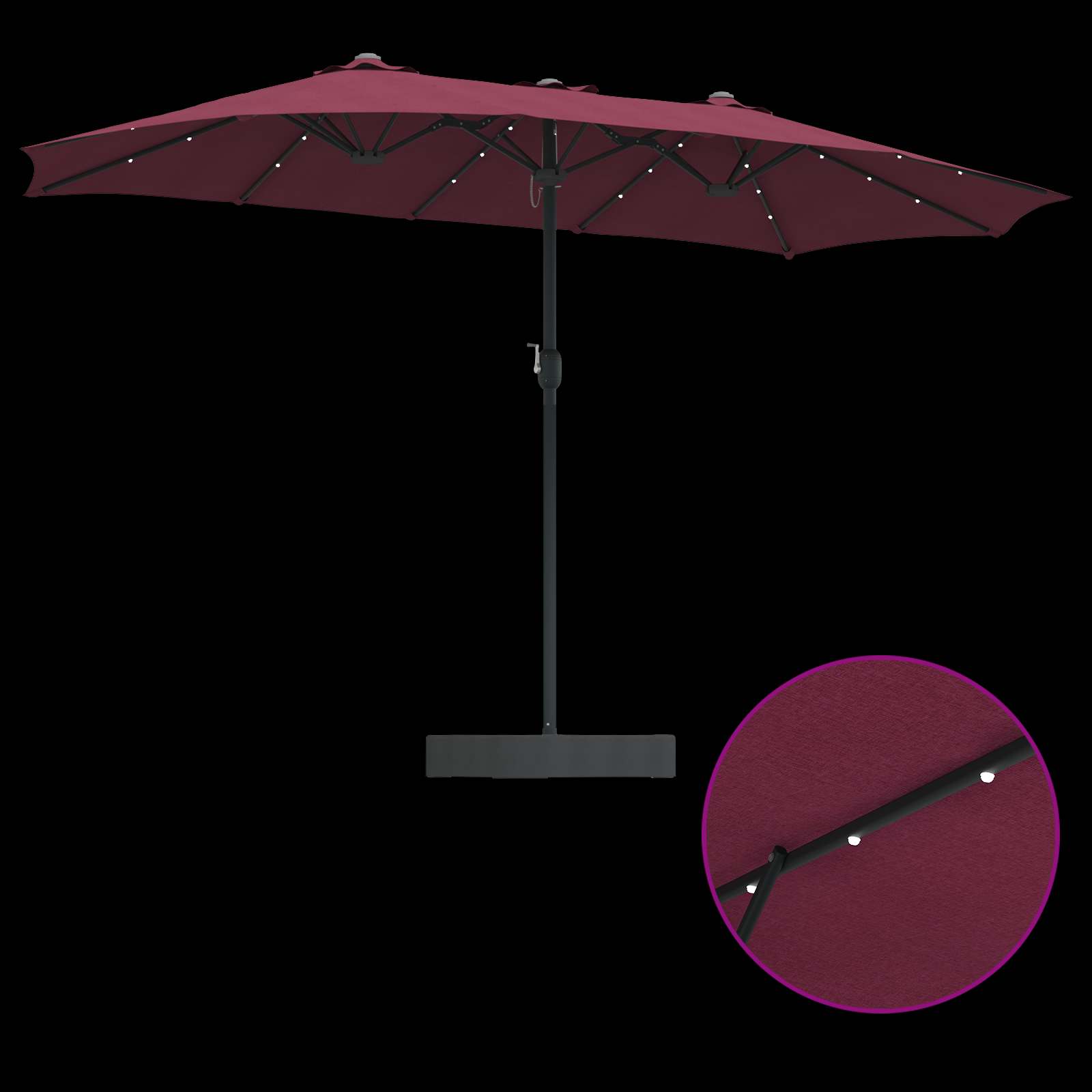 Vrtni suncobran Bordeaux Crvena 385 x 209 x 244 cm Poliester