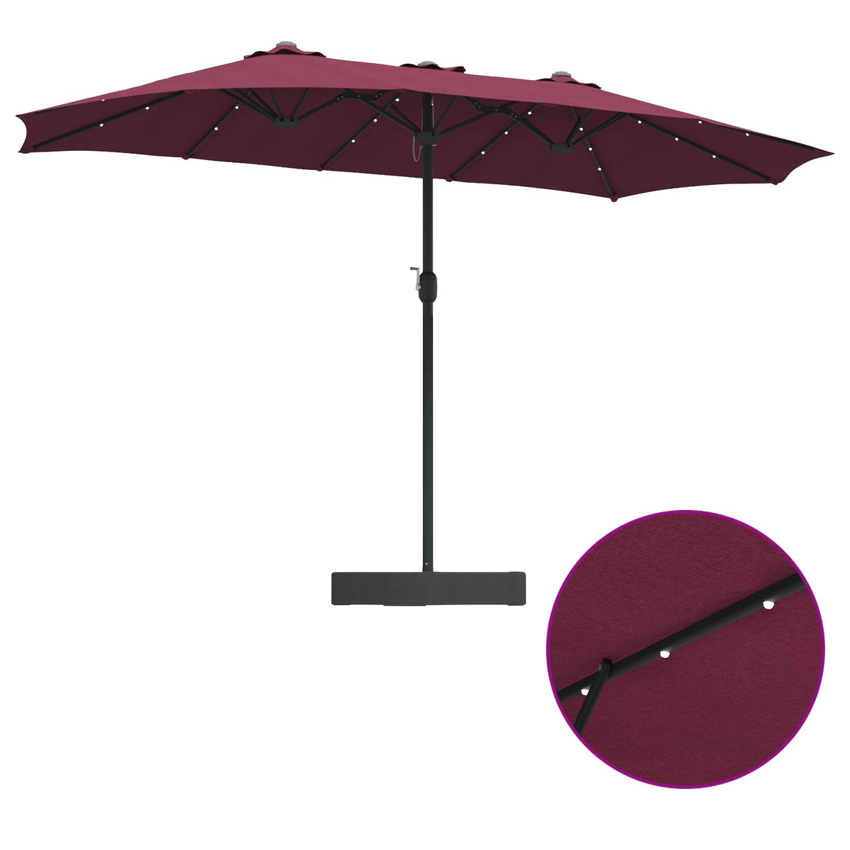 Vrtni suncobran Bordeaux Crvena 385 x 209 x 244 cm Poliester