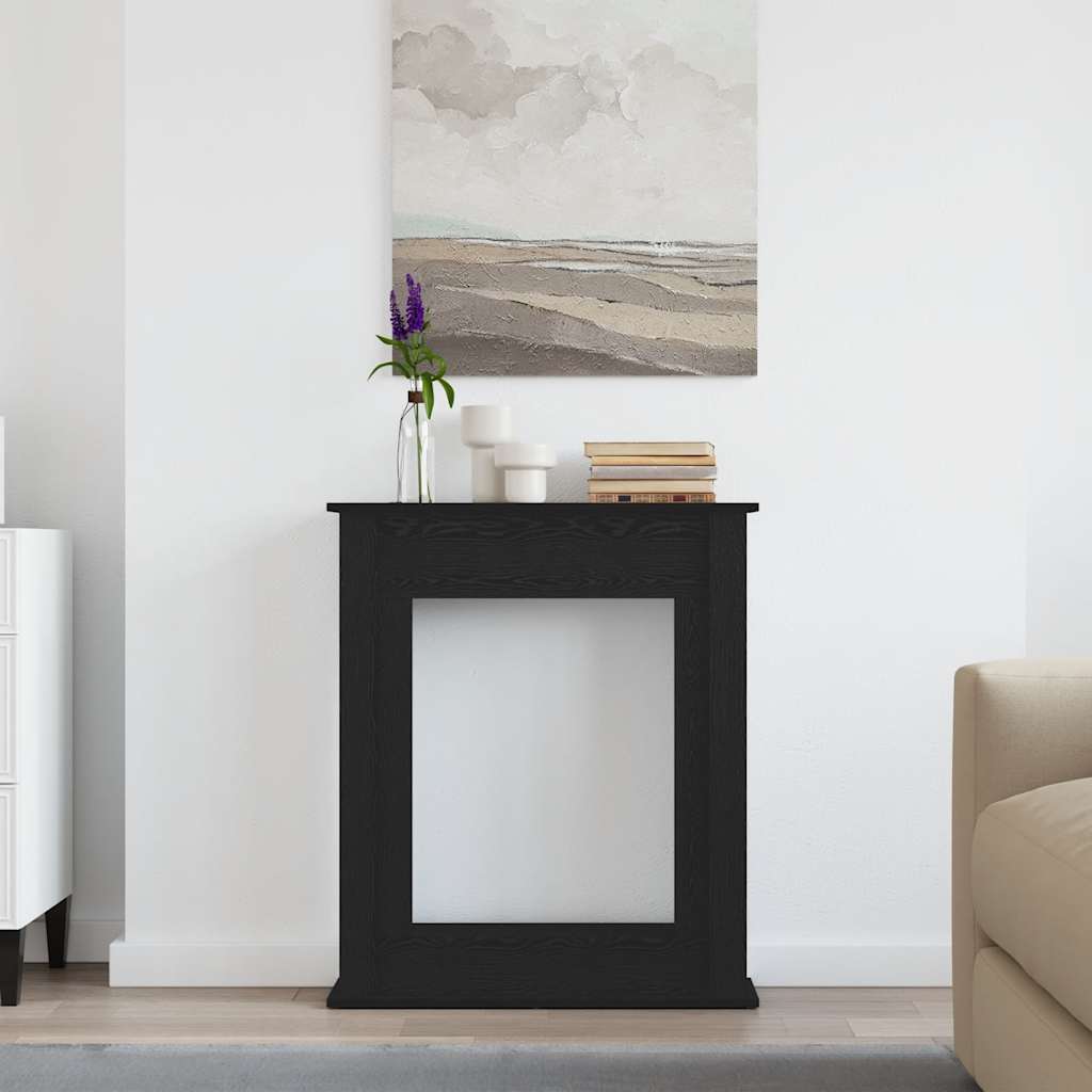 Okvir za kamin crni hrast 75x20x87,5 cm inženjerski drvo