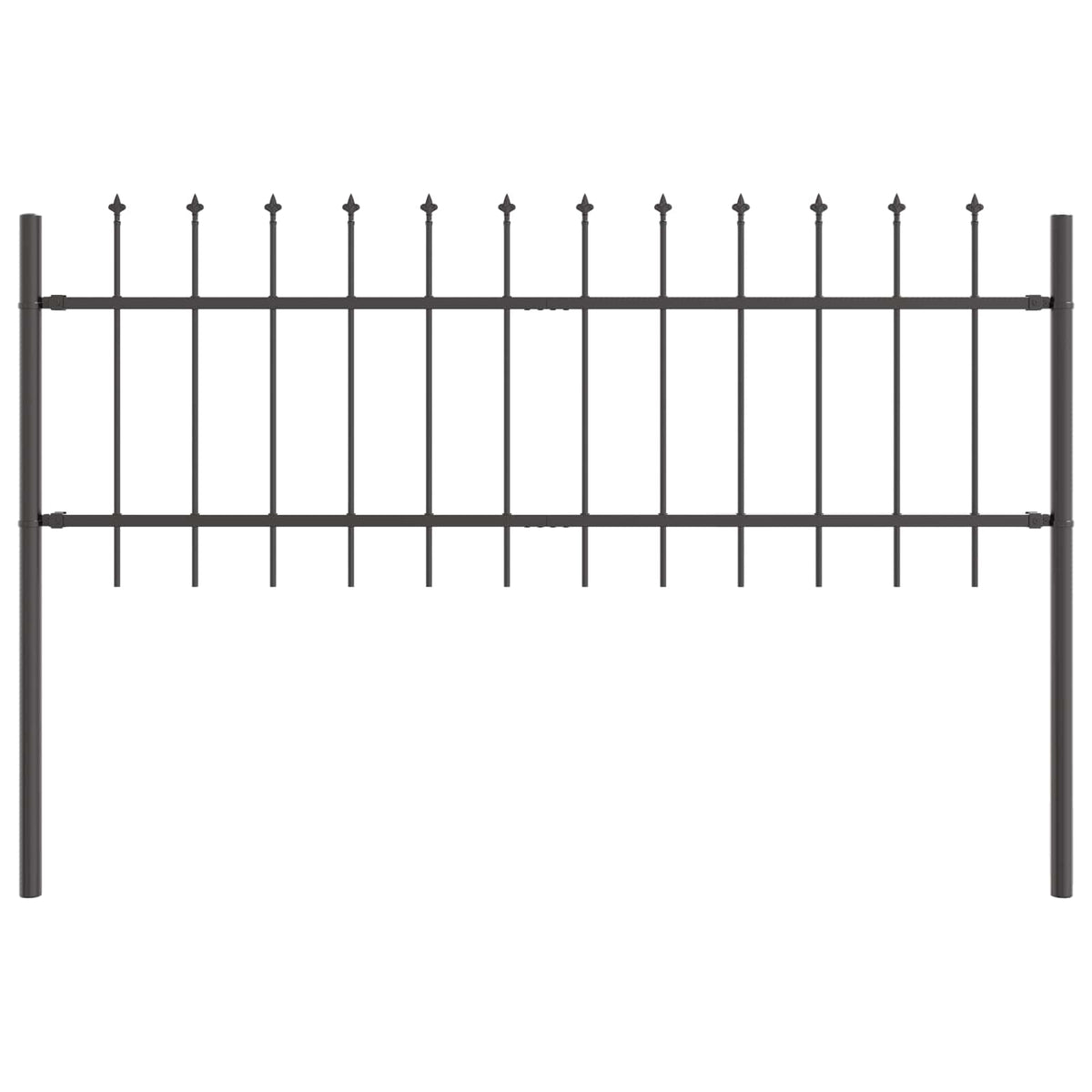 Vrtna Ograda 2 pcs Siva 3,4 x 0,6 m Čelik s prahom