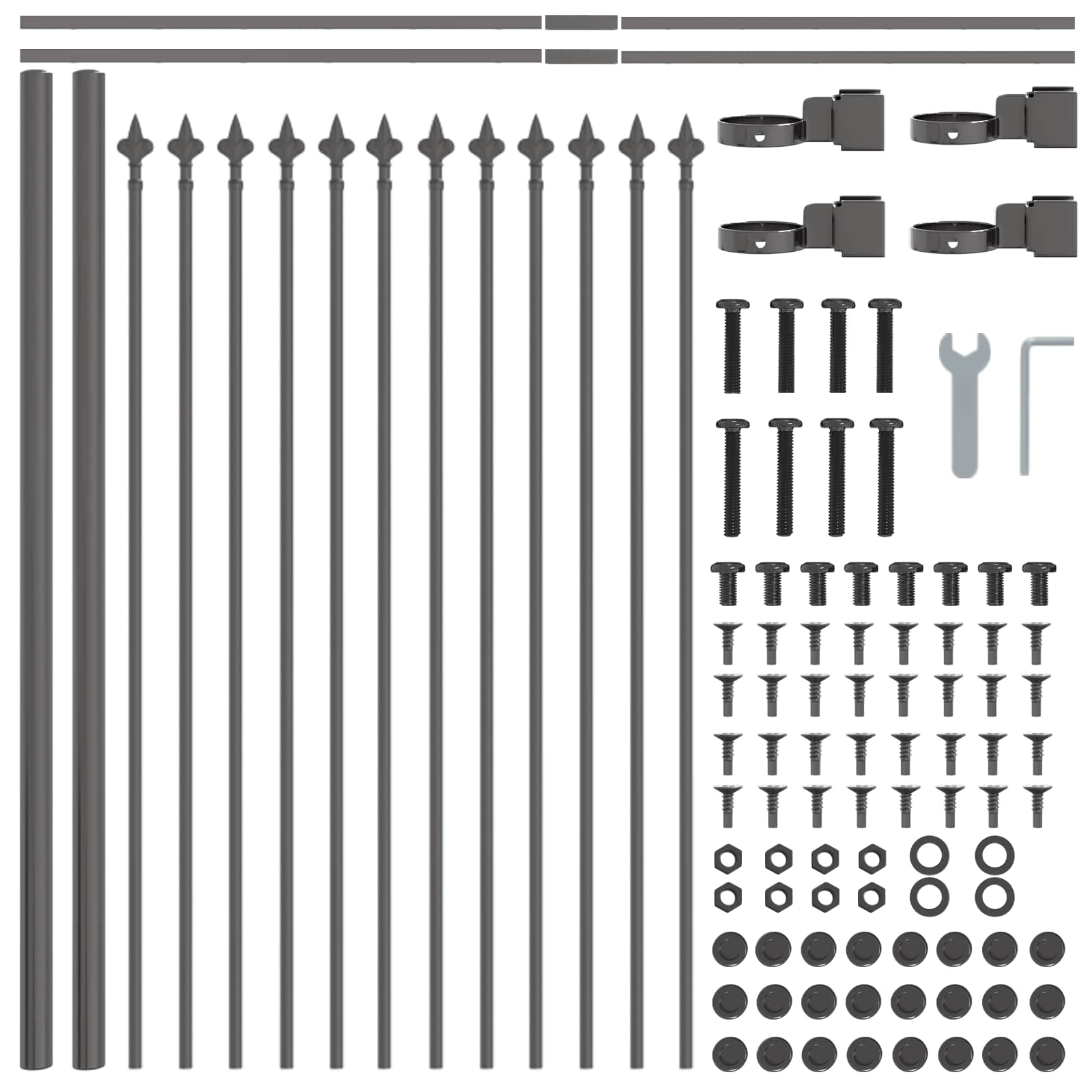 Vrtna Ograda 2 pcs Siva 3,4 x 0,6 m Čelik s prahom