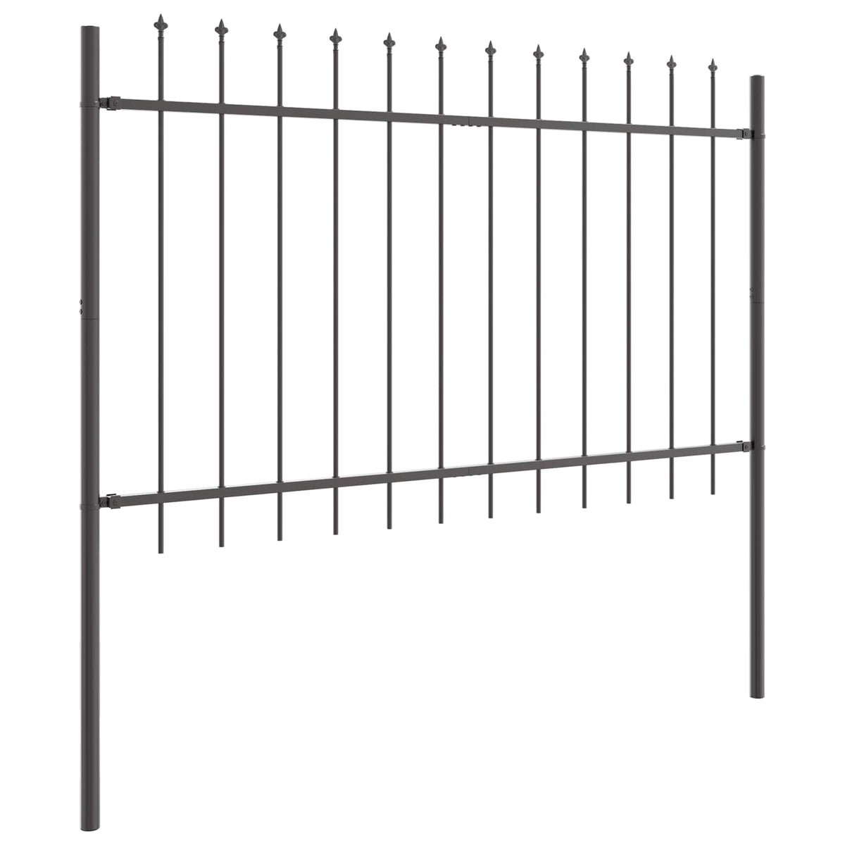 Vrtna Ograda 2 pcs Siva 3,4 x 1 m Čelik s prahom