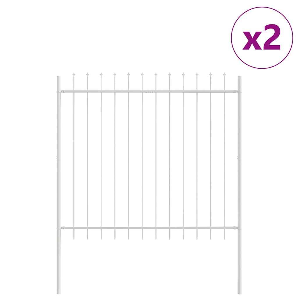 Vrtna Ograda 2 pcs Bijelo 3,4 x 1,5 m Čelik s prahom