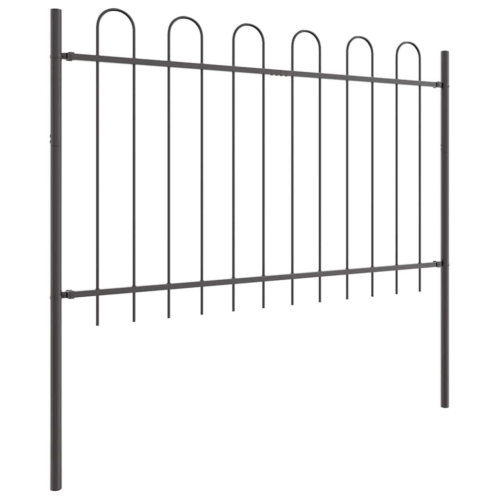 Vrtna Ograda 3 pcs Siva 5,1 x 1,2 m Čelik s prahom