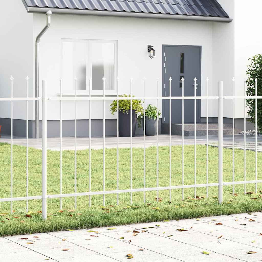 Vrtna Ograda 3 pcs Bijelo 5,1 x 1,2 m Čelik s prahom