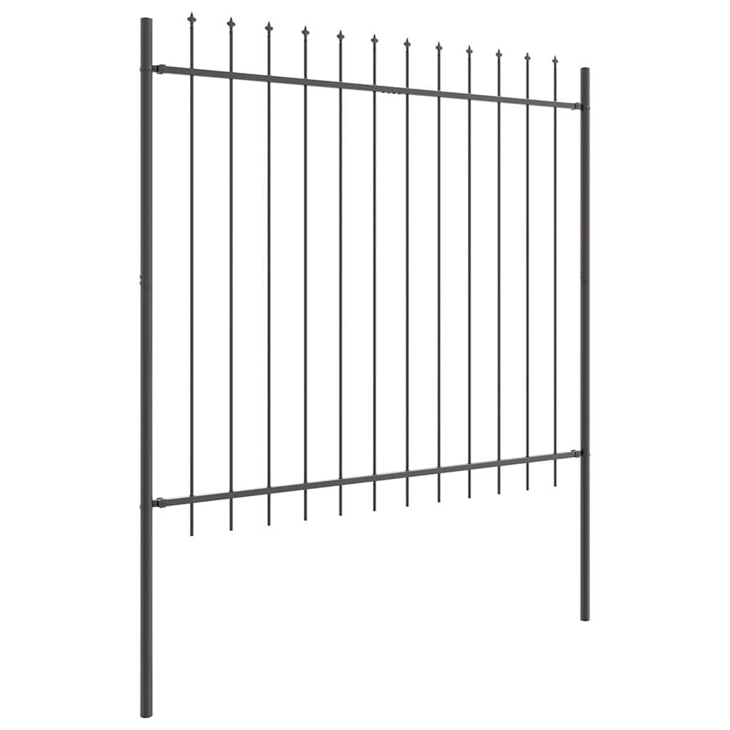 Vrtna Ograda 4 pcs Siva 6,8 x 1,5 m Čelik s prahom