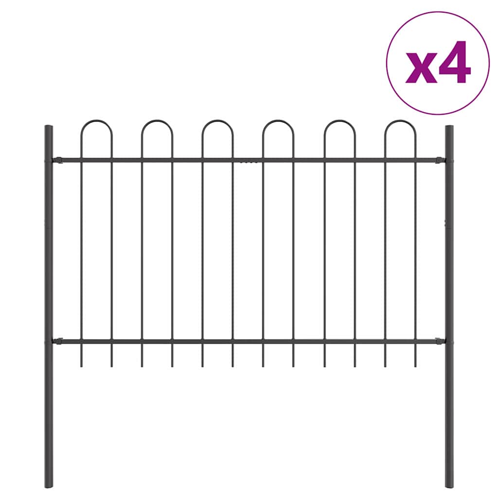 Vrtna Ograda 4 pcs Siva 6,8 x 1 m Čelik s prahom