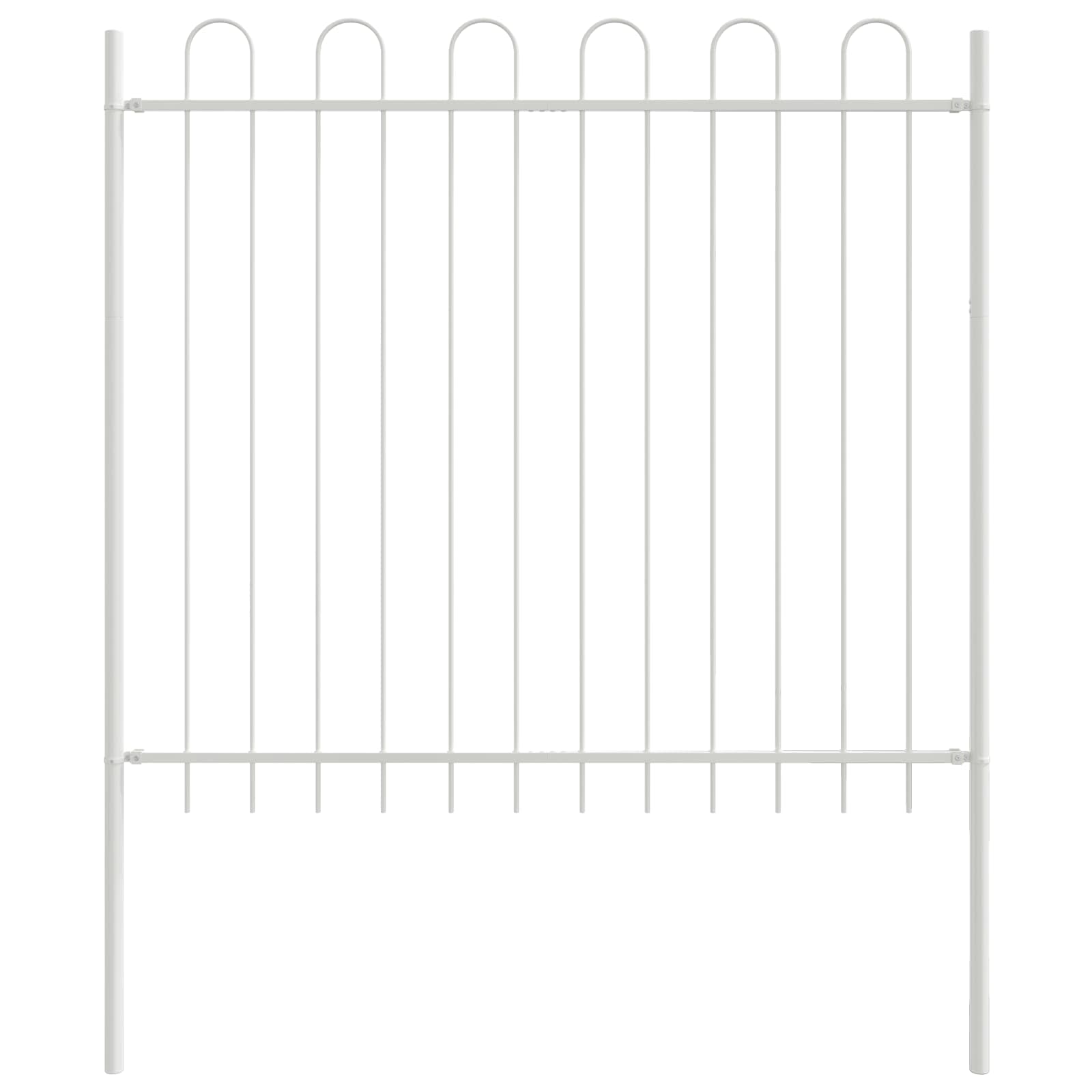 Vrtna Ograda 4 pcs Bijelo 6,8 x 1 m Čelik s prahom