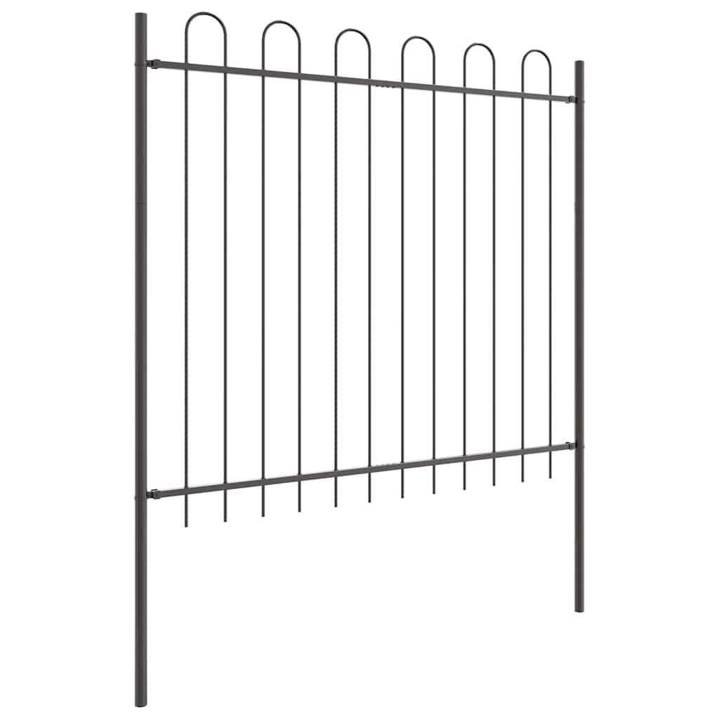 Vrtna Ograda 5 pcs Siva 8,5 x 1,5 m Čelik s prahom