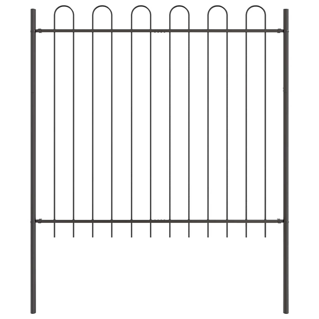 Vrtna Ograda 5 pcs Siva 8,5 x 1,5 m Čelik s prahom