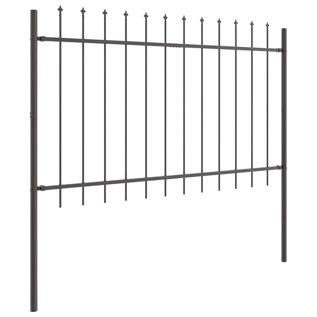 Vrtna Ograda 6 pcs Siva 10,2 x 0,8 m Čelik s prahom