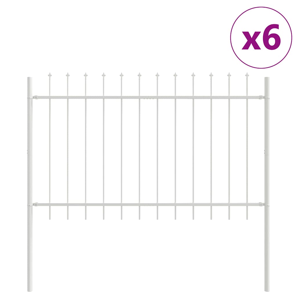 Vrtna Ograda 6 pcs Bijelo 10,2 x 1 m Čelik s prahom