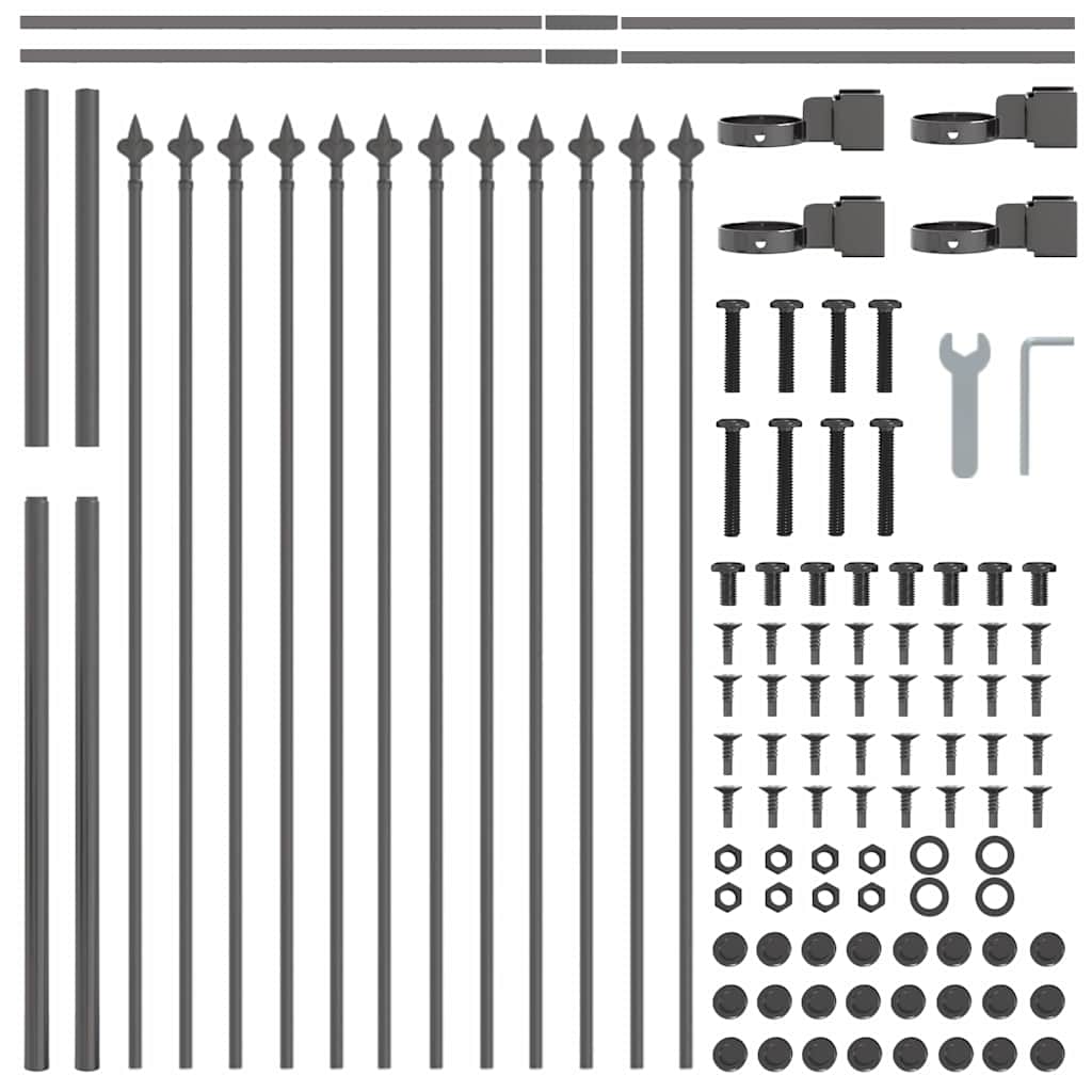 Vrtna Ograda 7 pcs Siva 11,9 x 1 m Čelik s prahom
