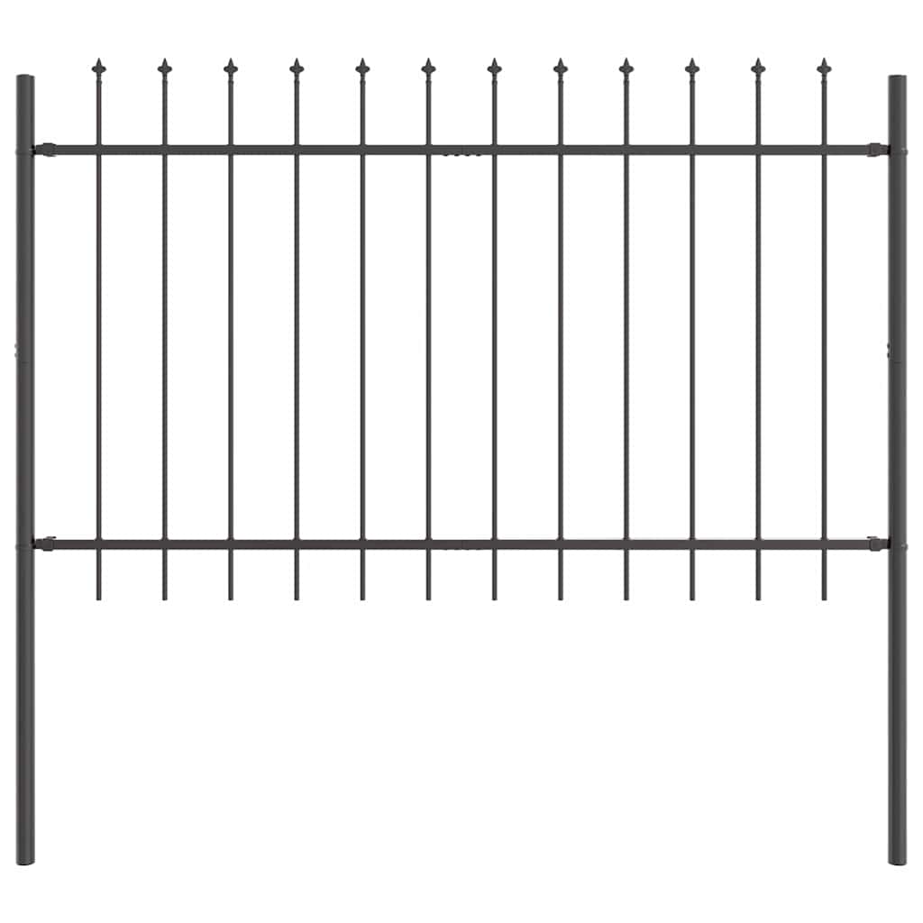 Vrtna Ograda 7 pcs Siva 11,9 x 1,2 m Čelik s prahom