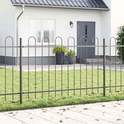Vrtna Ograda 7 pcs Siva 11,9 x 1 m Čelik s prahom