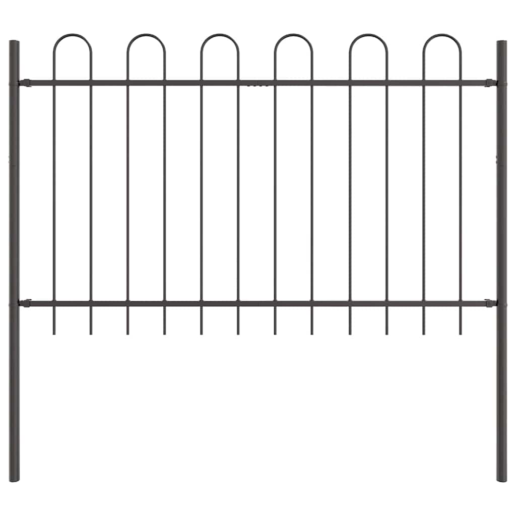 Vrtna Ograda 7 pcs Siva 11,9 x 1 m Čelik s prahom