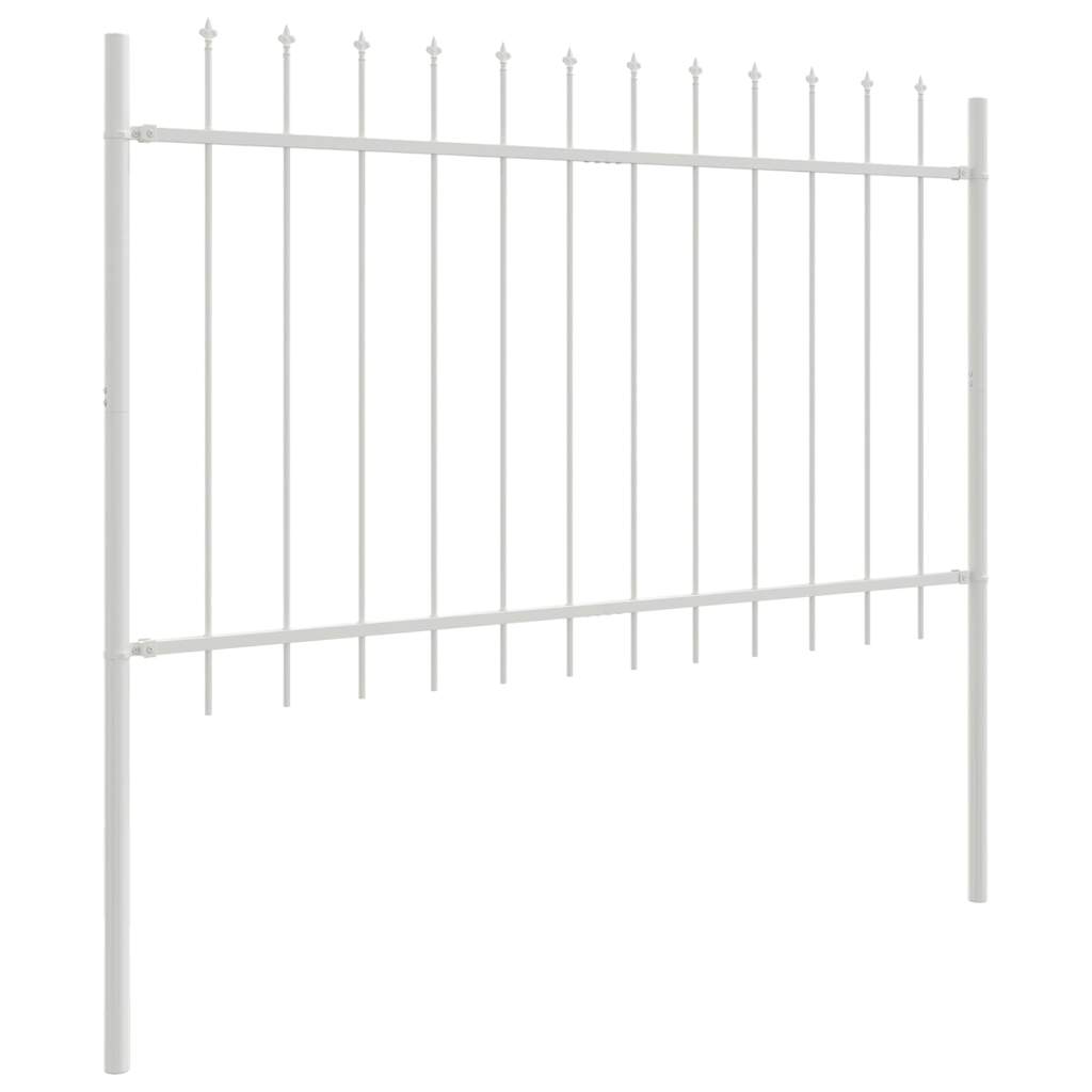 Vrtna Ograda 7 pcs Bijelo 11,9 x 0,8 m Čelik s prahom