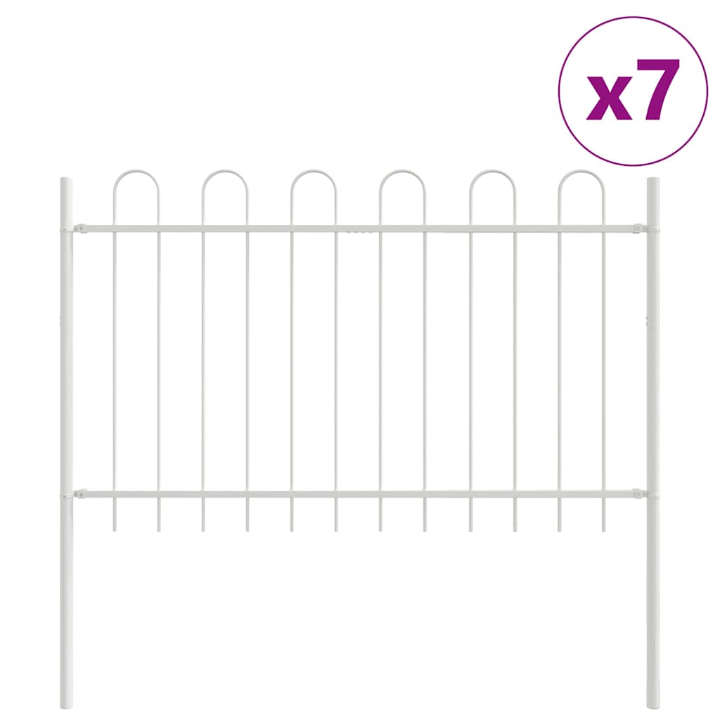 Vrtna Ograda 7 pcs Bijelo 11,9 x 1 m Čelik s prahom