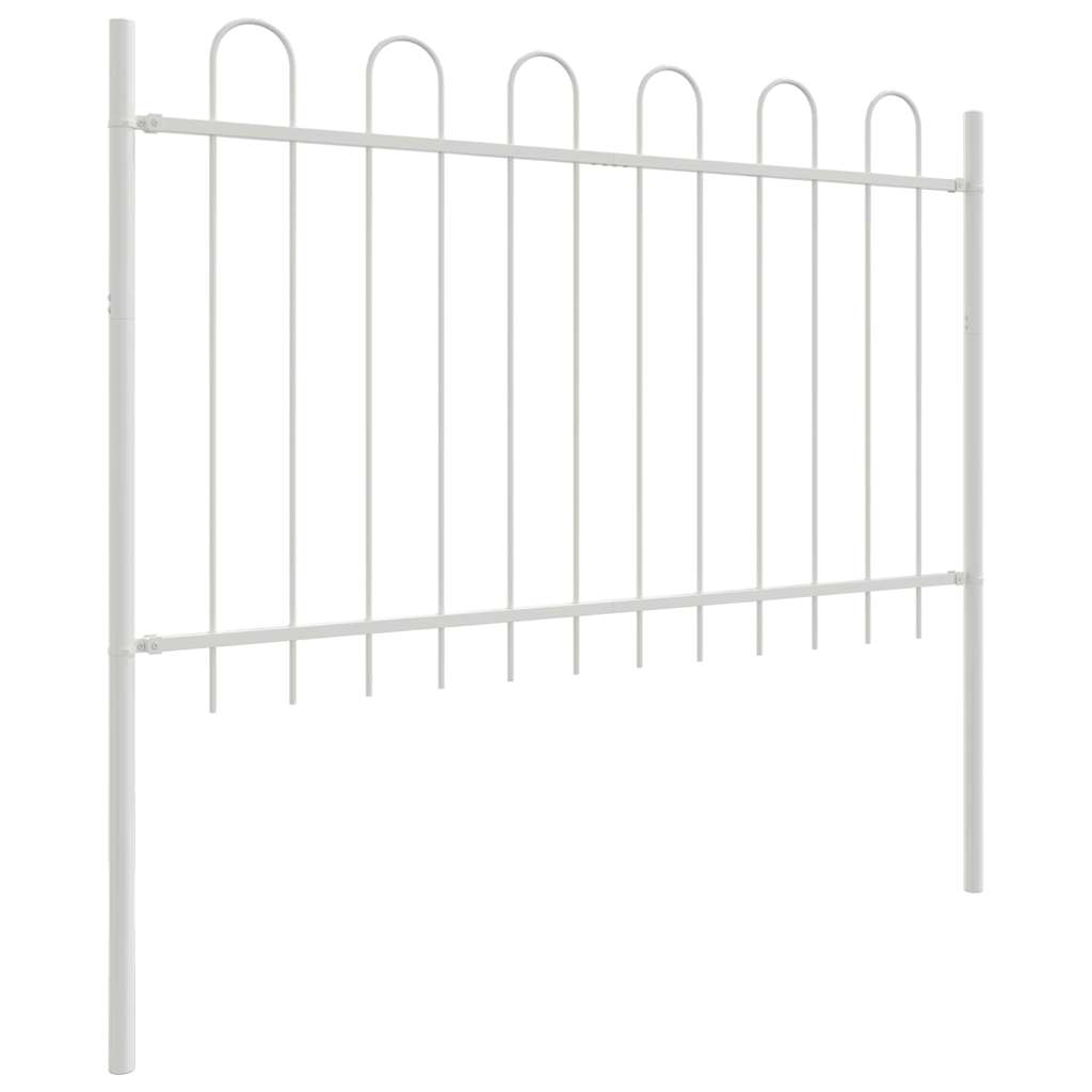 Vrtna Ograda 7 pcs Bijelo 11,9 x 1 m Čelik s prahom