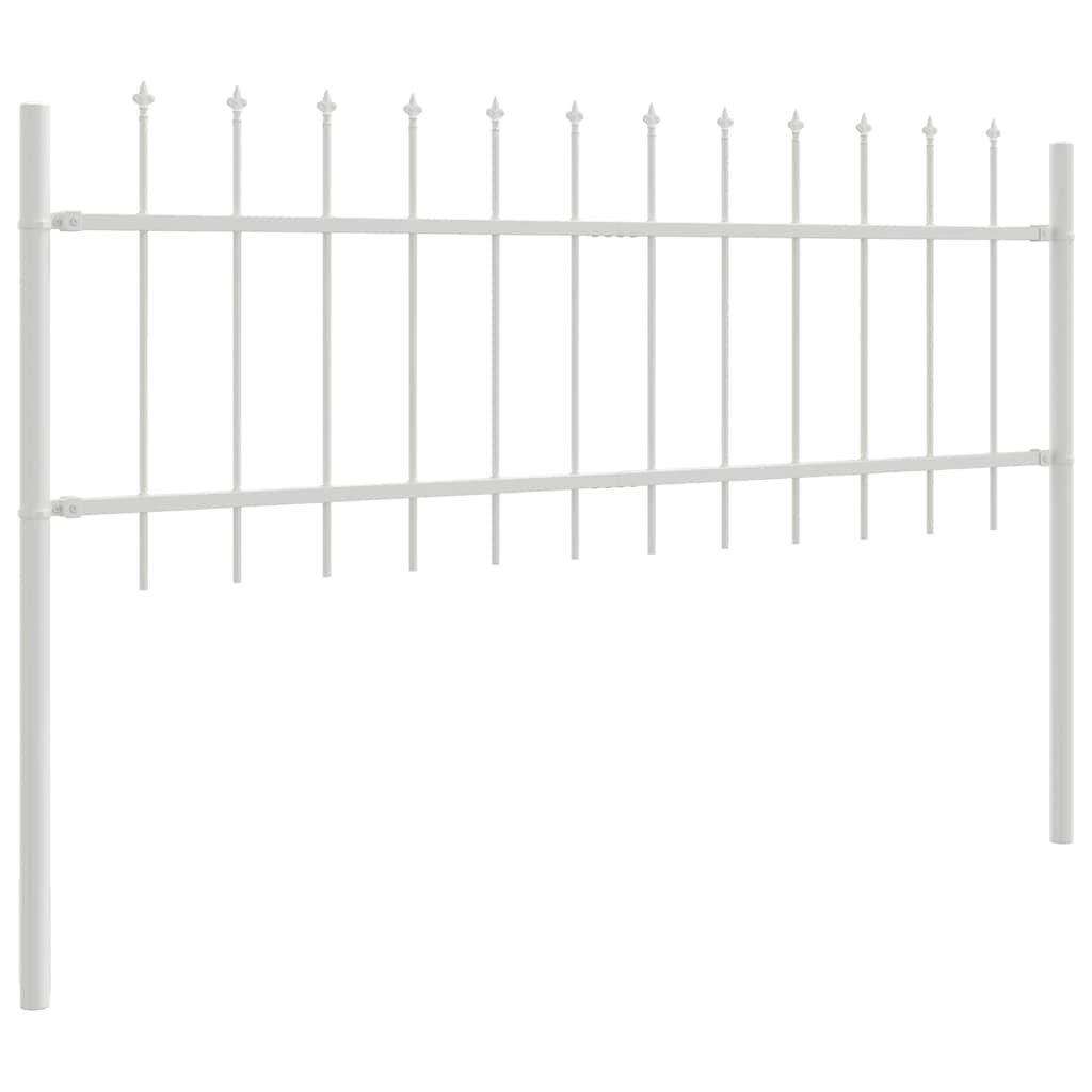 Vrtna Ograda 9 pcs Bijelo 15,3 x 0,6 m Čelik s prahom