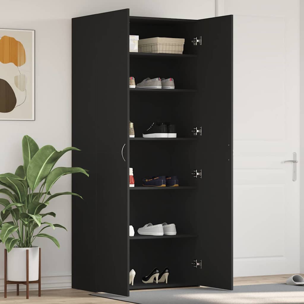 Ormar za cipele Crna 80 x 35.5 x 180 cm Konstruirano drvo