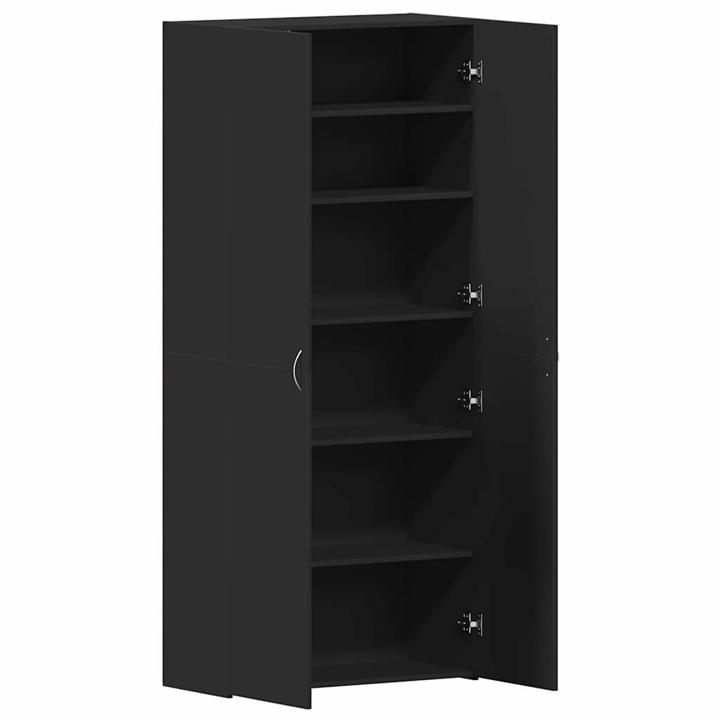 Ormar za cipele Crna 80 x 35.5 x 180 cm Konstruirano drvo