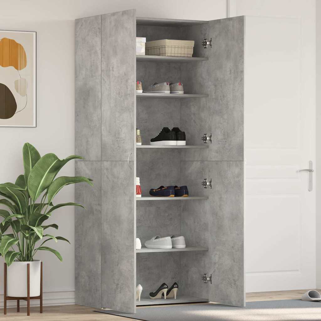 Ormar za cipele Siva 80 x 35.5 x 180 cm Konstruirano drvo