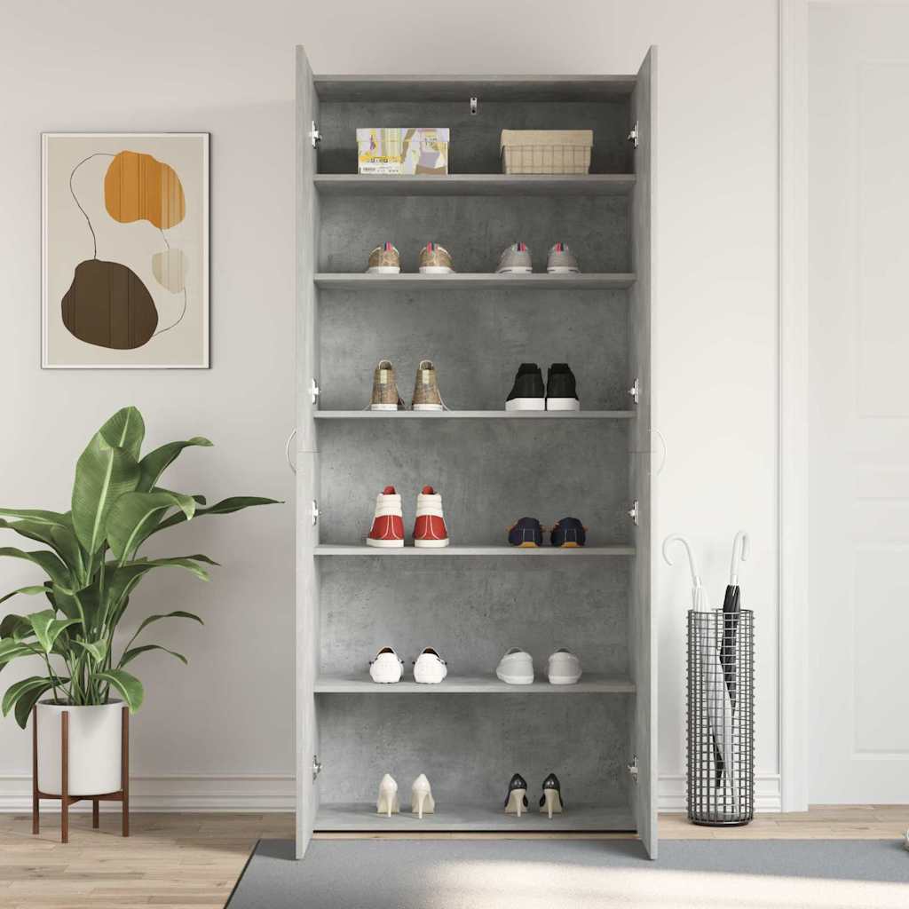 Ormar za cipele Siva 80 x 35.5 x 180 cm Konstruirano drvo