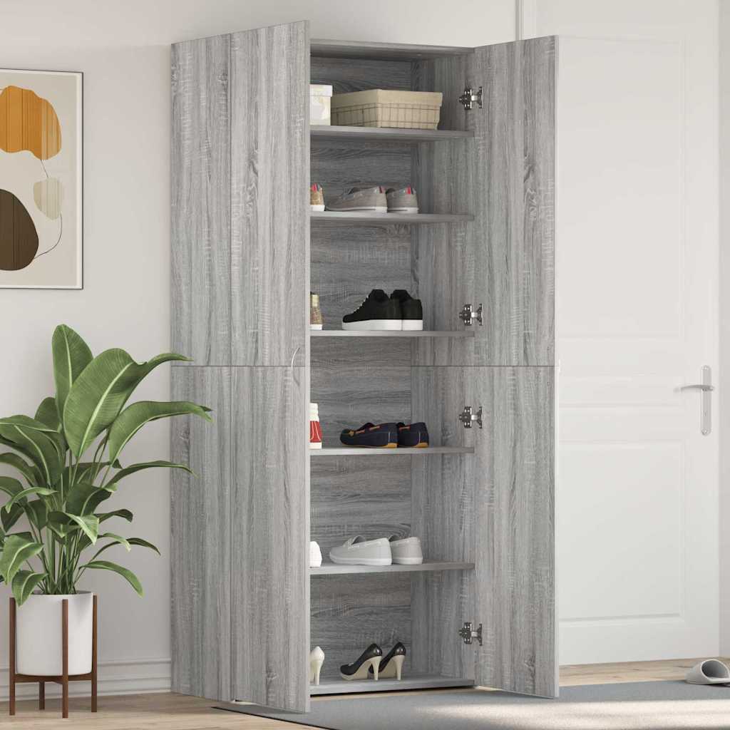 Ormar za cipele Siva 80 x 35.5 x 180 cm Konstruirano drvo