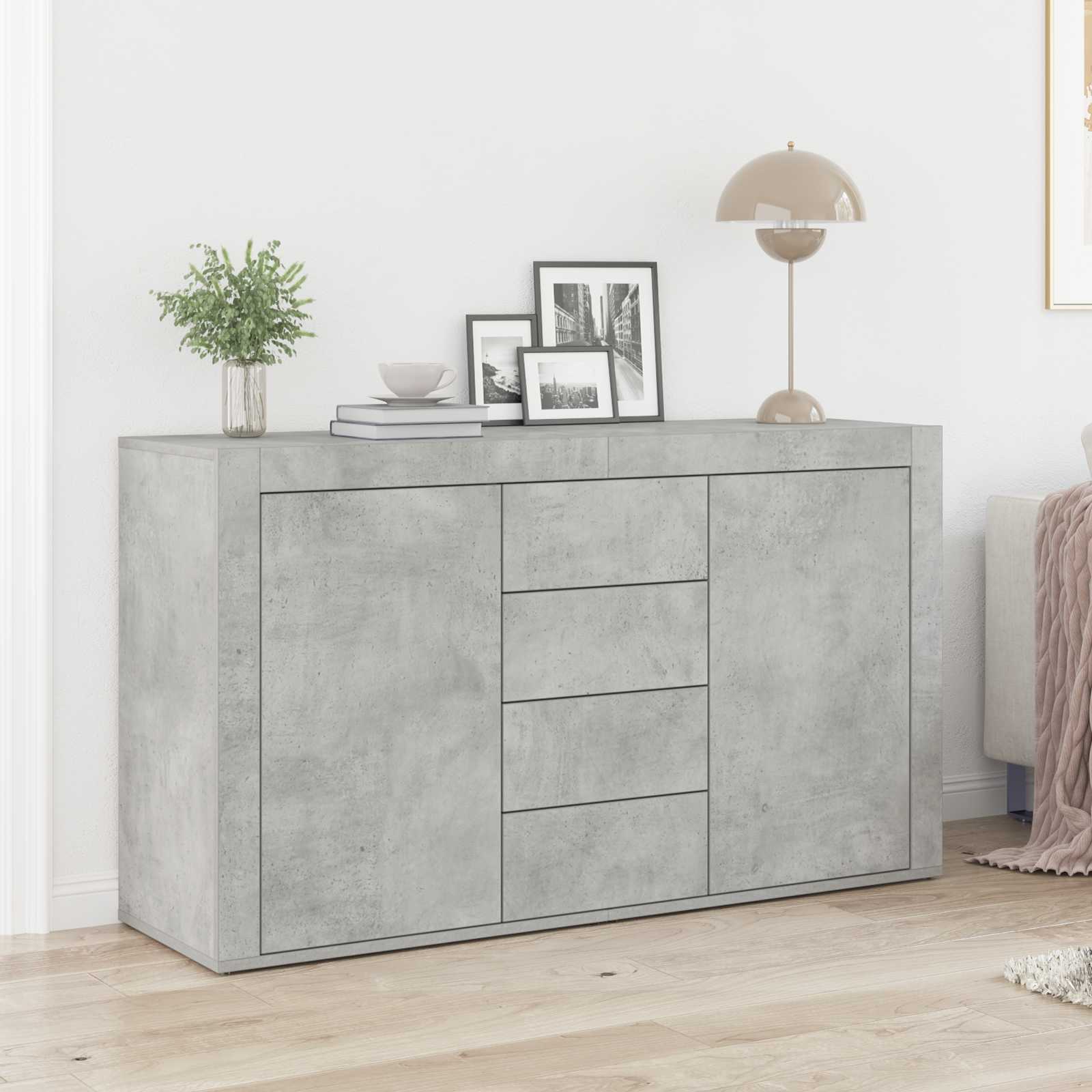 Kreveta Betonski sivi 120 x 36 x 69 cm Konstruirano drvo